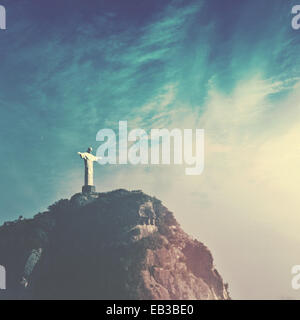 Cristo Redentore, Rio de Janeiro, Brasile Foto Stock