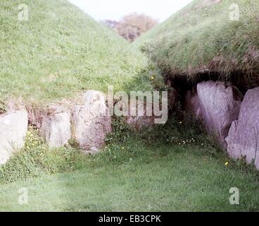 Knowth, Bru na Boinne, Meath, Leinster County, Irlanda Foto Stock
