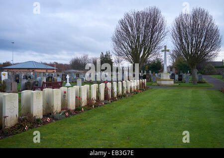 Croce di sacrificio, cimitero, Haddington, Commonwealth War Memorial , War Graves, SECONDA GUERRA MONDIALE Foto Stock