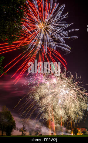 Pubblico di fuochi d'artificio, Basildon, Essex, Regno Unito - 2014 Foto Stock