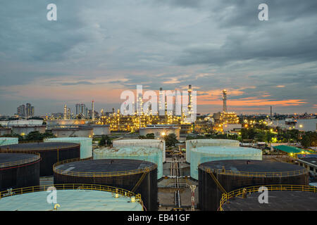 Raffineria di petrolio in Thailandia Foto Stock