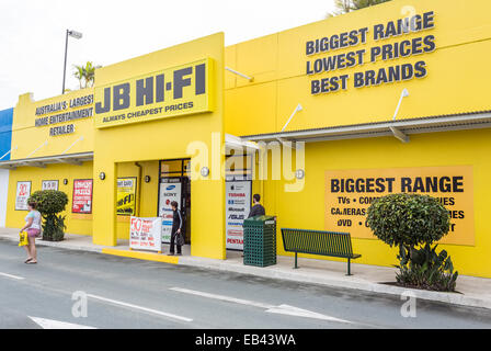 JB Hi-Fi sconto negozio di elettronica moderni negozi a Maroochydore sulla Sunshine Coast, Queensland, Australia Foto Stock