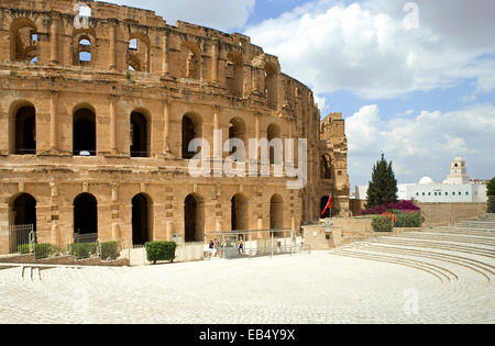 La Tunisia, El Jem, l'anfiteatro romano del III secolo Foto Stock