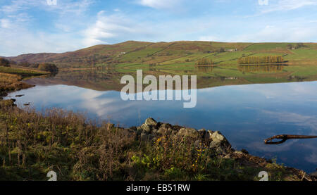Vista nord attraverso Wet Sleddale serbatoio Shap Cumbria Lake District National Park in Inghilterra Foto Stock