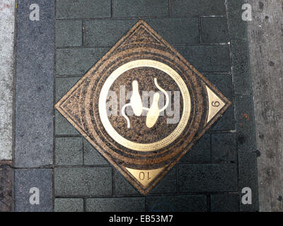 Cina Hong Kong Central District Hollywood Road Sign Foto Stock