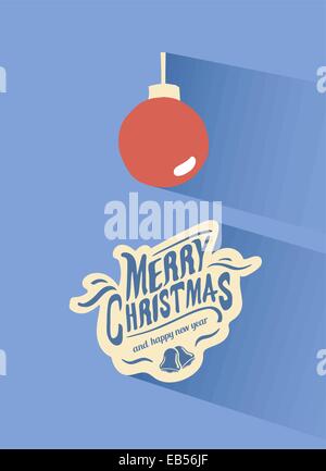 Buon Natale vettore con pallina Illustrazione Vettoriale