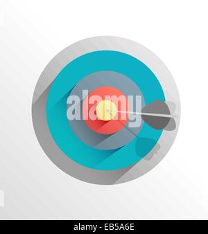 Freccia in bulls eye target Illustrazione Vettoriale