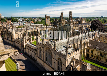 Una vista al di sopra del nord quad di tutte le anime College di Oxford Foto Stock