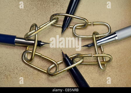 Ironia della sorte dei diritti umani alla libertà di parola Foto Stock