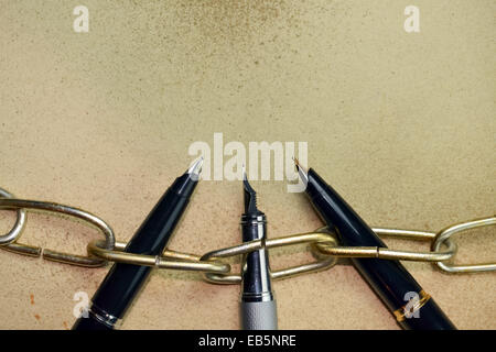 Ironia della sorte dei diritti umani alla libertà di parola Foto Stock