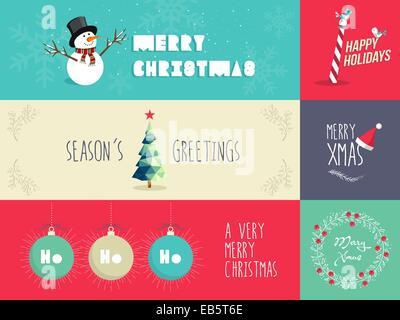 Set di piana degli elementi di design per la stagione di Natale. Ideale per il biglietto di auguri, poster e banner web. EPS10 file vettoriale organizzati in Foto Stock