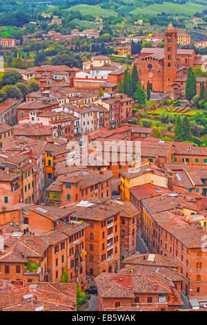 Pittura di olio filtrato foto di Siena, Italia. Foto Stock