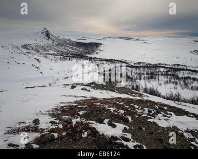 In inverno il paesaggio di montagna, gausdal, Oppland Norvegia Foto Stock