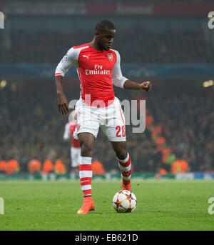 Londra, Regno Unito. 26 Nov, 2014. Champions League. Arsenal contro il Borussia Dortmund. Dell'Arsenal Joel Campbell. Credito: Azione Sport Plus/Alamy Live News Foto Stock