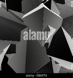 Abstract forma a strisce sfondo in bianco e nero Foto Stock