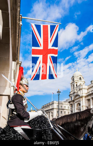 Montato Cavalleria domestico delle Guardie a Cavallo - Londra Foto Stock