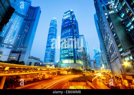 Centro internazionale delle finanze delle torri a Hong Kong Foto Stock