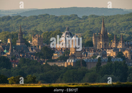 La dreaming spires di Oxford University visto dal Hinksey Hill Foto Stock