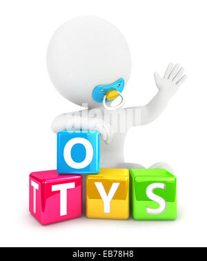 3d bianchi giocattoli per neonati, isolato sfondo bianco, l'immagine 3D Foto Stock