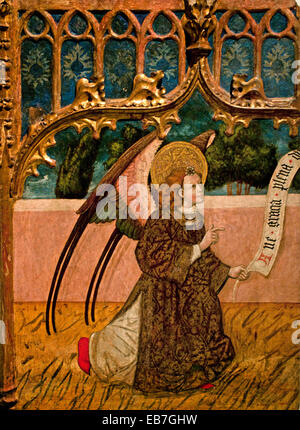 L Arcangelo Gabriele da un'Annunciazione 1450 anonimo. Aragona Spagna medievale spagnola di arte gotica Foto Stock