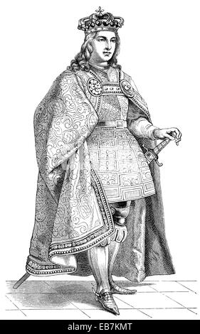 Federico il bello, o la fiera, Friedrich der Schoene, c. 1289 - 1330, duca di Austria e Stiria , Re di Germania, Friedr Foto Stock