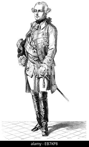 Giuseppe II, o Joseph Benedikt Anton Michael Adam, 1741 - 1790, Imperatore del Sacro Romano Impero e dominatore delle terre di Habsburg, Giuseppe II., J Foto Stock