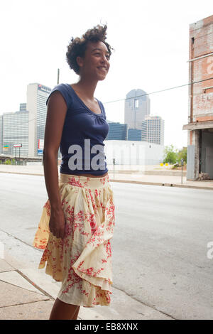 Corinne Bailey Rae fotografata al di fuori del Gypsy Tea Rooms luogo , Deep Ellum, Dallas, Texas, Stati Uniti d'America. Foto Stock