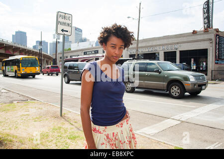 Corinne Bailey Rae fotografata al di fuori del Gypsy Tea Rooms luogo , Deep Ellum, Dallas, Texas, Stati Uniti d'America. Foto Stock