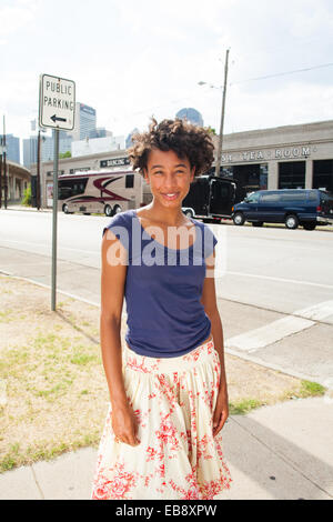 Corinne Bailey Rae fotografata al di fuori del Gypsy Tea Rooms luogo , Deep Ellum, Dallas, Texas, Stati Uniti d'America. Foto Stock