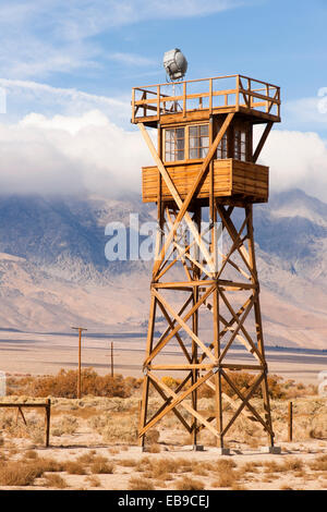 Manzanar War Relocation Center è stato uno dei dieci campi dove il giapponese i cittadini americani e giapponesi residenti stranieri furono internati Foto Stock