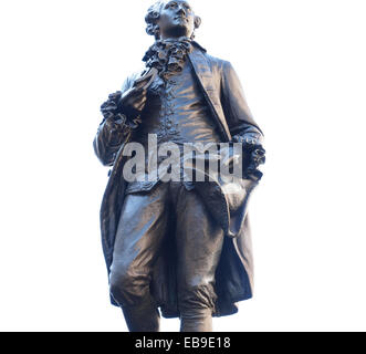 Il Goethe Denkmal monumento a Dichter J W von Goethe si erge nel Naschmarkt square di fronte alla vecchia borsa dal Foto Stock