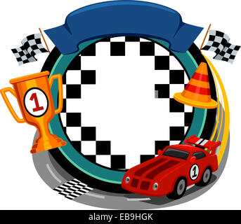 Illustrazione del telaio dotato di Car Racing Articoli Foto Stock