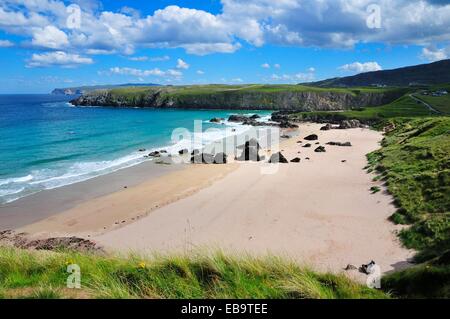 Spiaggia della Baia di Sango, Durness, Caithness, Sutherland e Easter Ross, Scotland, Regno Unito Foto Stock