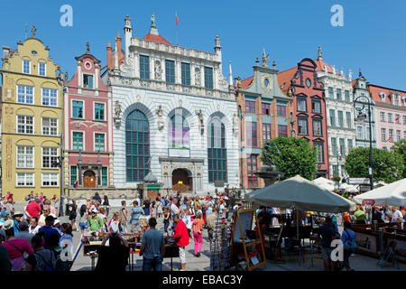 Dlugi Targ, Mercato Lungo, Gdansk, voivodato di Pomerania, Polonia Foto Stock