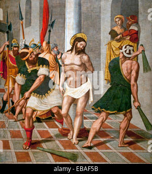 Flagellazione di Cristo 1543 Pere Serafi documentati in Catalogna, 1534-1567 Spagna - Spagnolo Foto Stock