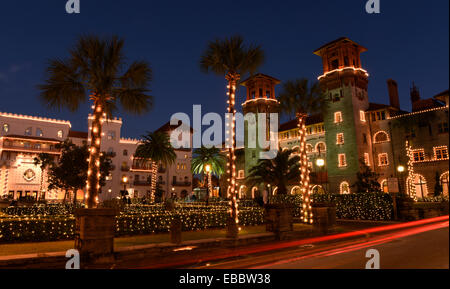 Lightner Museum durante sant Agostino di notti di luci in Sant'Agostino, Florida. Foto Stock