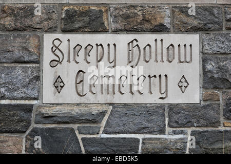 Di Sleepy Hollow cimitero, Sleepy Hollow, New York, Stati Uniti d'America Foto Stock