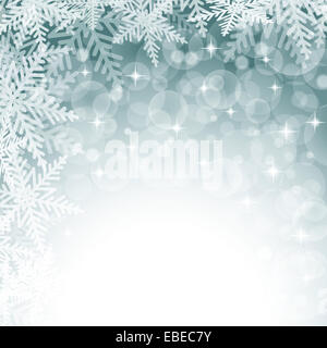 Il Natale di fiocchi di neve su sfondo colorato. Foto Stock