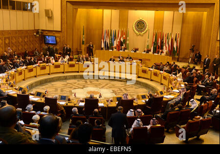 Il Cairo, Egitto. 29 Nov, 2014. Il presidente palestinese Mahmud Abbas assiste gli arabi riunione del comitato di sorveglianza al Cairo il 29 novembre, 2014 © Thaer Ganaim APA/images/ZUMA filo/Alamy Live News Foto Stock