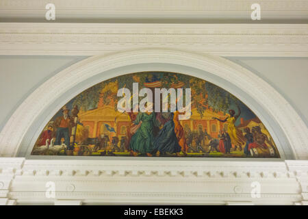 New Haven free public library murales in CT Foto Stock