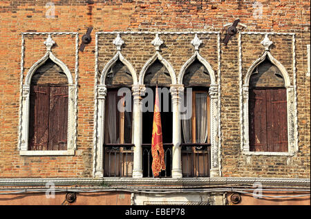 Venezia Murano architettura windows palladiane influenza moresca Foto Stock