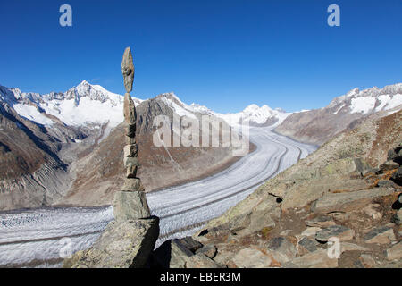 Ghiacciaio di Aletsch, Svizzera Foto Stock