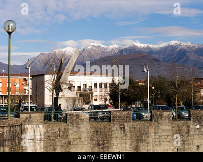 Villafranca in Lunigiana è sulla rotta dei pellegrini, la Via Francigena. L'Italia. Foto Stock