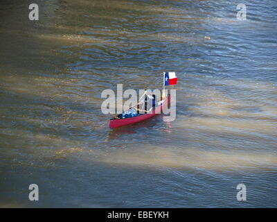 3700 miglia canoa viaggio termina a Dallas Foto Stock