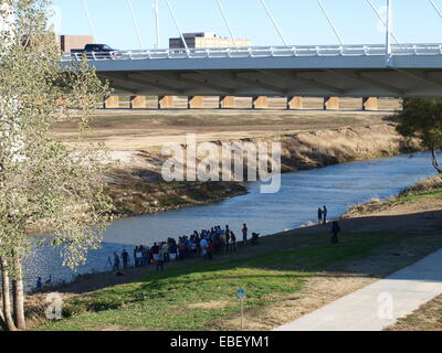 3700 miglia canoa viaggio termina a Dallas Foto Stock