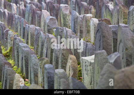 Pietre sacre al tempio Gangoji (Patrimonio Mondiale dell'UNESCO), Nara, Kansai, Giappone Foto Stock