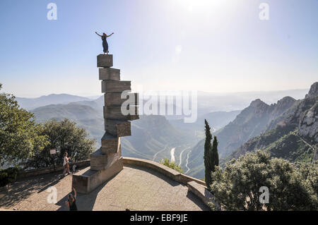 L'Escala de l'Enteniment (la scala di comprensione) da Raimondo Lullo a Montserrat Abbey, Catalogna, Spagna Foto Stock