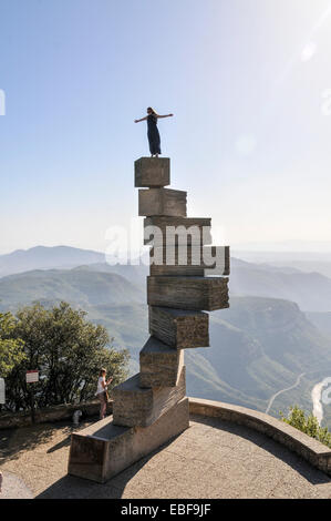 L'Escala de l'Enteniment (la scala di comprensione) da Raimondo Lullo a Montserrat Abbey, Catalogna, Spagna Foto Stock