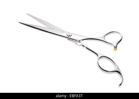 Il taglio dei capelli professionale forbici isolato su bianco con tracciato di ritaglio Foto Stock