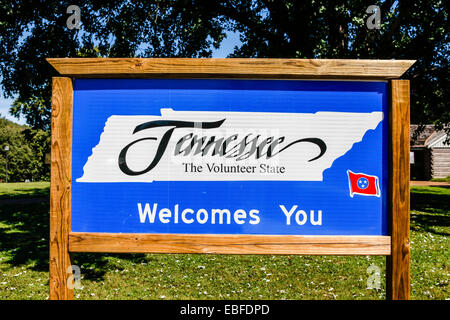 Tennessee Vi accoglie - Membro del centro di benvenuto firmare Foto Stock